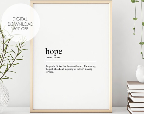 Hope Funny Definition Minimalist Quote Poster