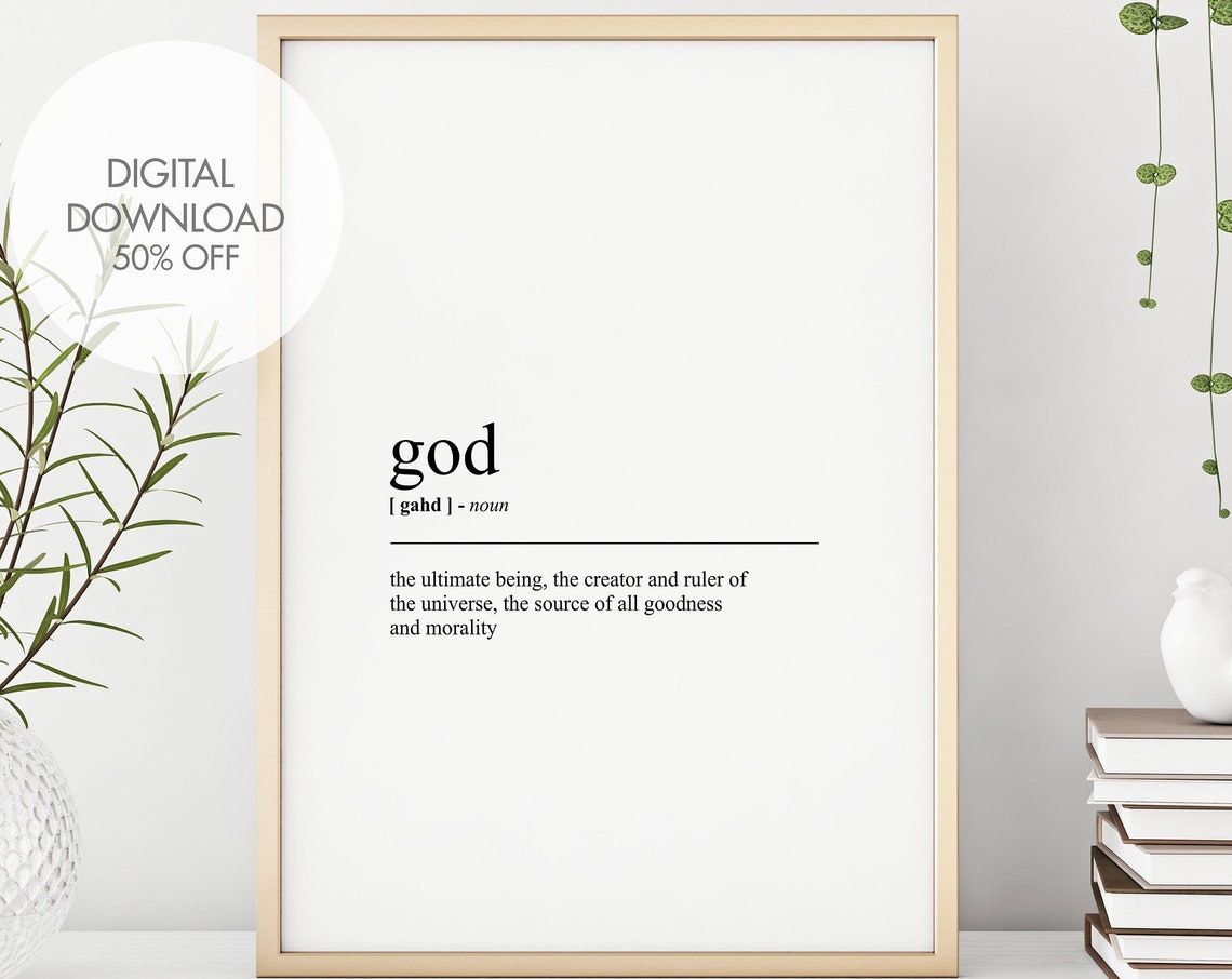 God Faith Definition Minimalist Dictionary Poster Home Decor