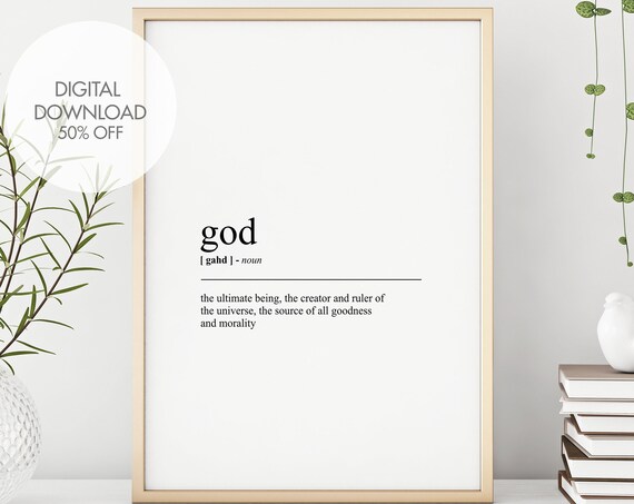 God Faith Definition Minimalist Dictionary Poster Home Decor