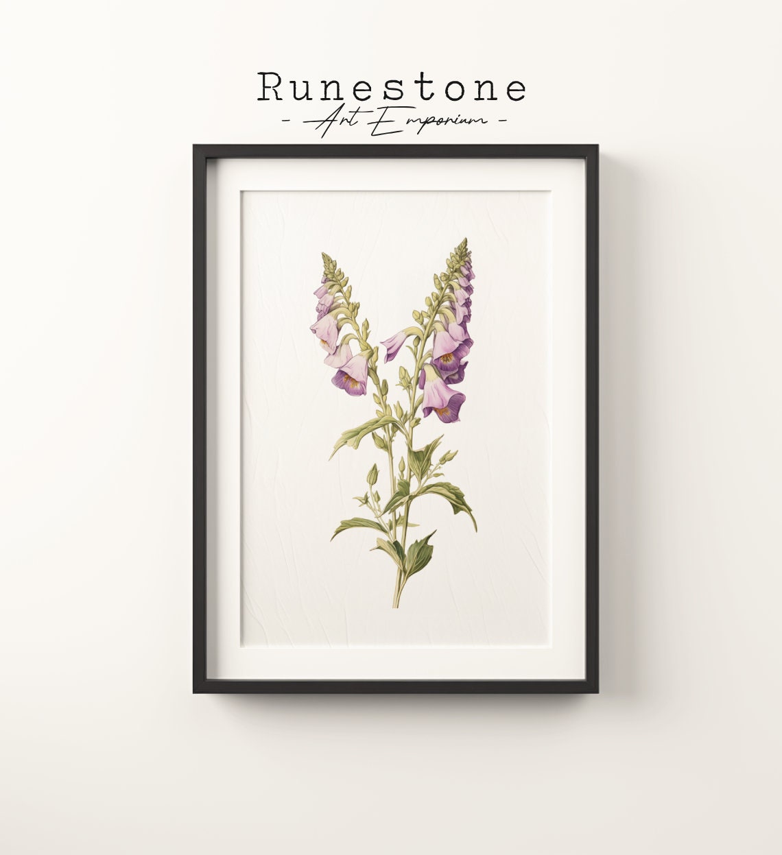 Vintage Foxglove Flowers Sketch Floral Boho Wall Art Tropical Minimalist Bohemian Hand Drawn Print