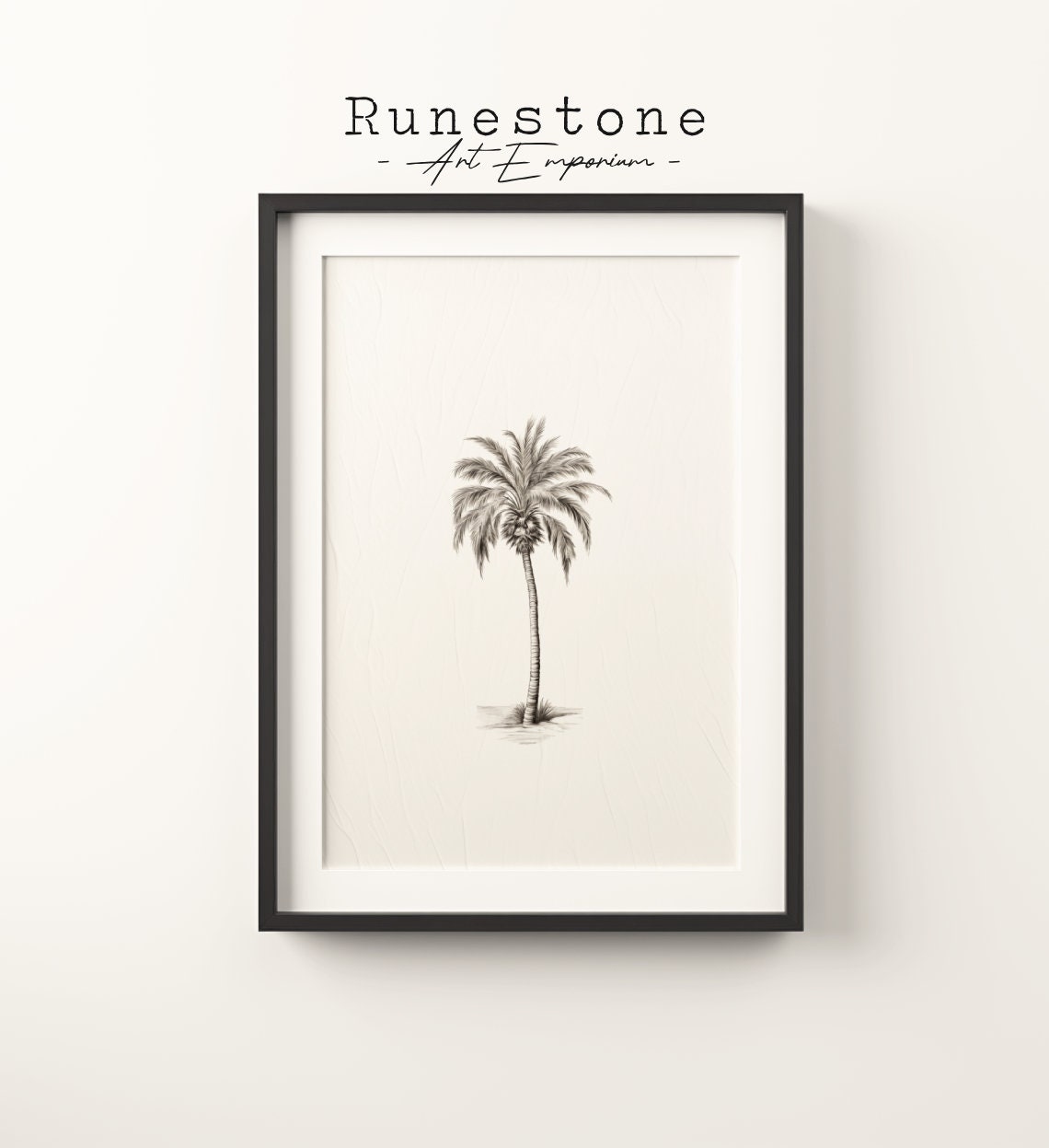 Palm Tree Sketch Print Tropical Wall Art Minimal Portrait Pencil Drawing Decor Neutral