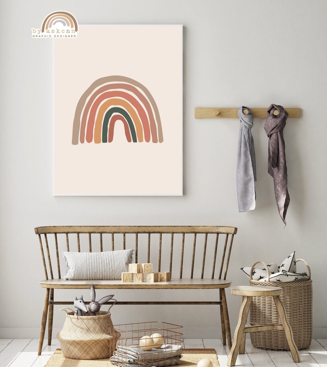 Rainbow Wall Decor Print Living Room Art Print Bedroom Wall Art Nursery Print Art Boho Wall Art Baby Room Poster Wall Decor Print - Image 5