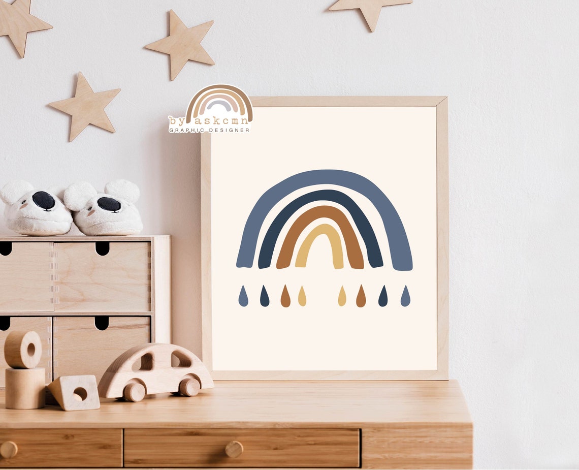 Nursery Wall Art Neutral Rainbow Art Baby Room Poster Rainbow Wall Decor Print Boho Wall Art Quote Poster Living Room Art - Image 4