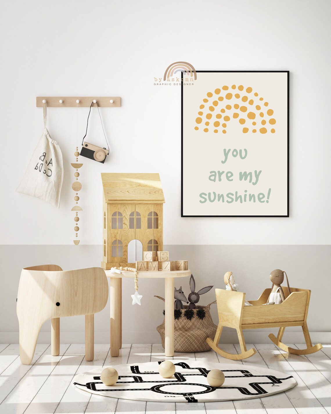 You Are My Sunshine Nursery Wall Art Boho Nursery Print Rainbow Poster Living Room Art Print Baby Room Poster Birthday Gift Poster - Image 4