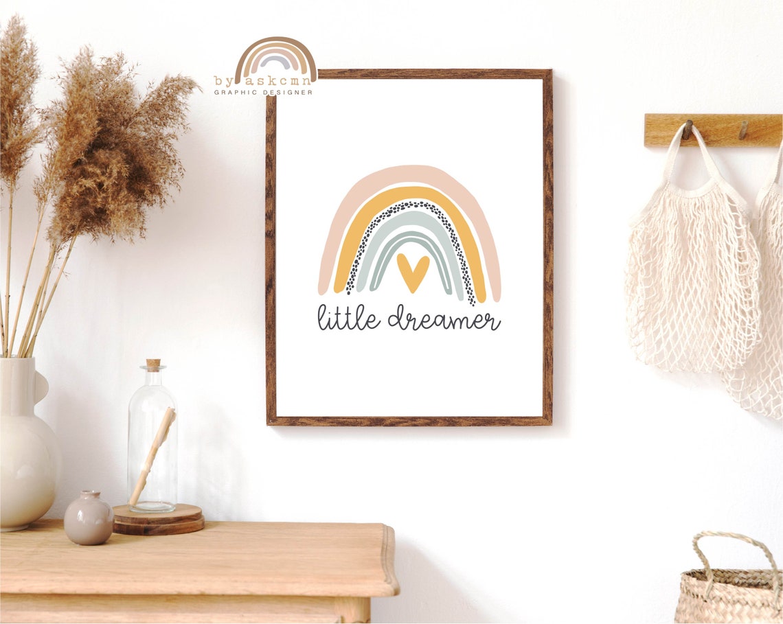 Rainbow Wall Decor Print Baby Room Poster Nursery Print Art Little Dreamer Baby Room Poster Quote Poster Instant - Image 5
