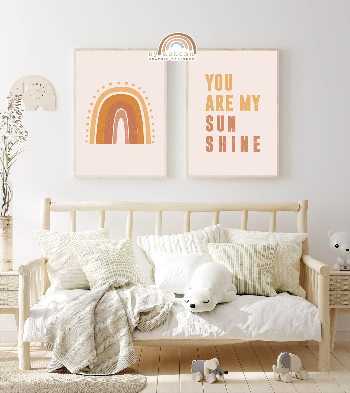 You Are My Sunshine Pastel Nursery Decor Nursery Wall Art Rainbow Wall Decor Rainbow Poster Living Room Art Print Boho Nursery Print - Image 5
