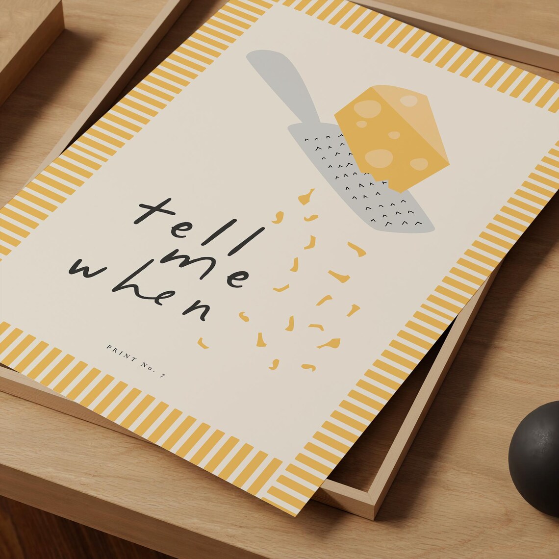 Cheese Kitchen Retro Art Print, Minimalist Decor - Image 3