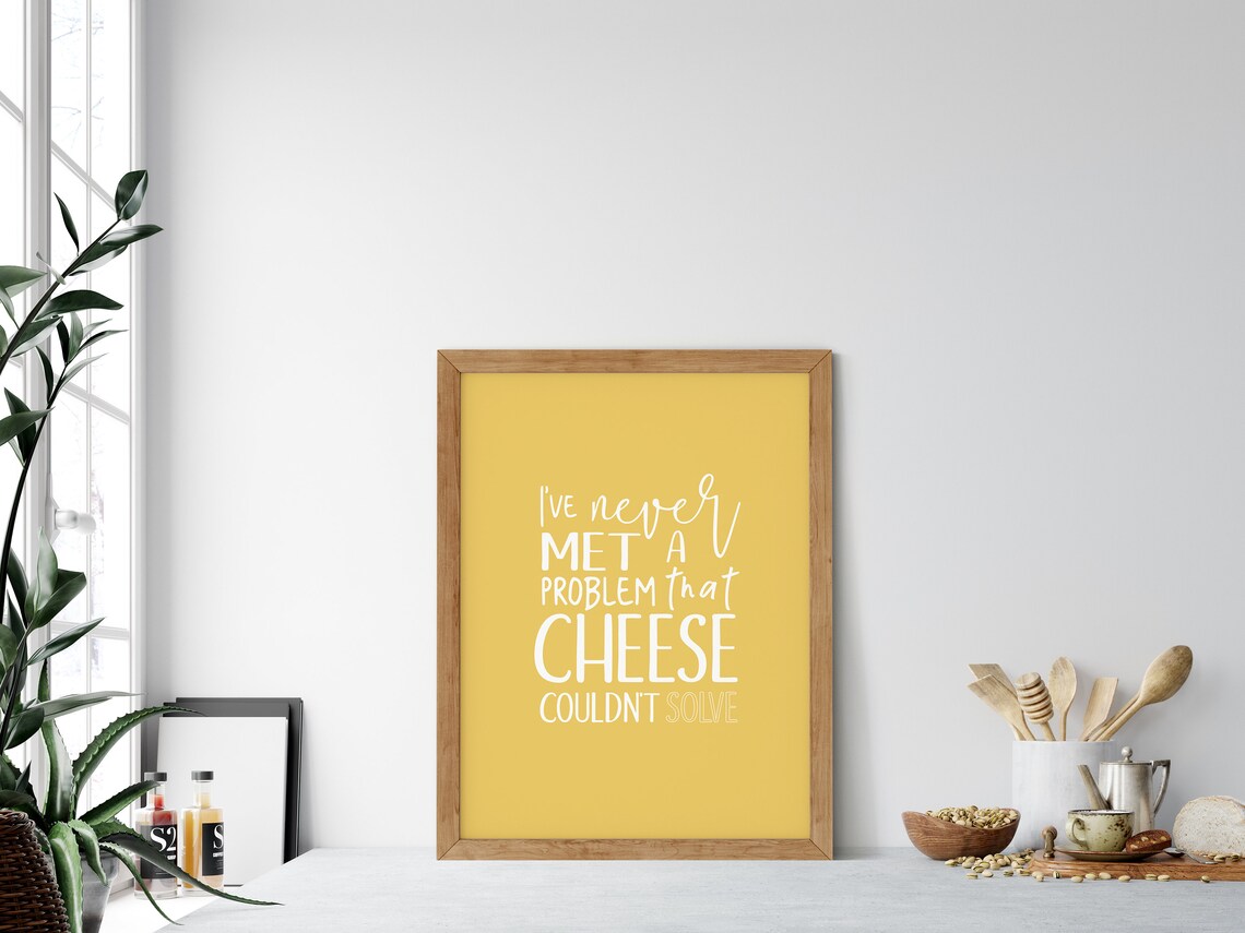 Love Cheese Typographic Kitchen Wall Art Print - Image 2