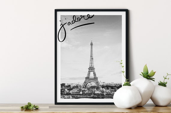 Eiffel Tower Eiffel Tower Photography Eiffel Tower Poster Paris Jadore Blackwhite Paris Wall Art Wall Art Home Decor France Travel