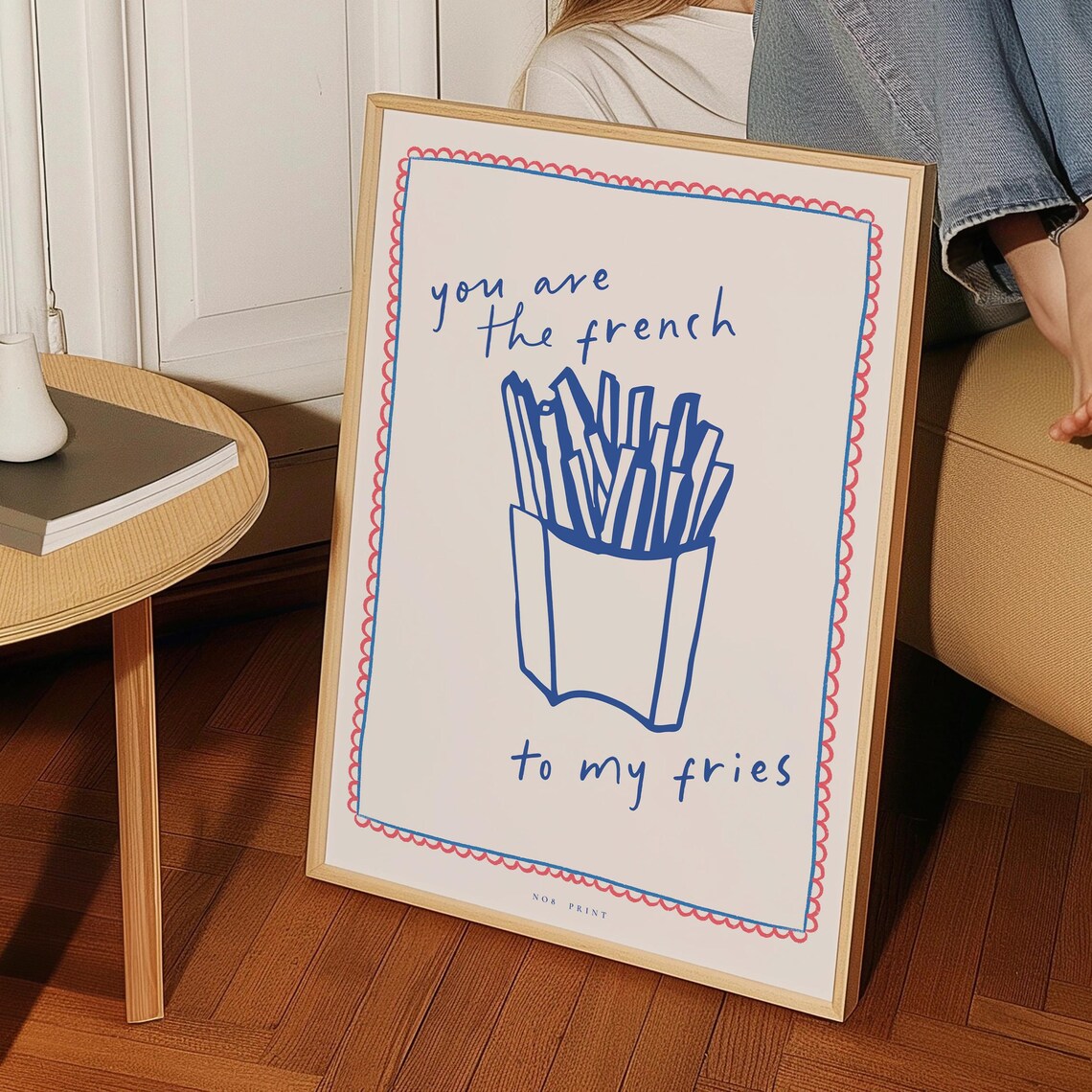 You Are The French To My Fries Retro Kitchen Wall Art Funny Poster - Image 2