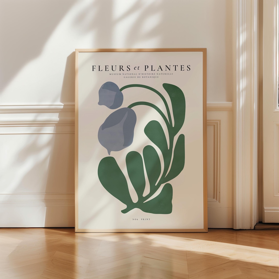Les Fleurs Flower Market Blue Botanical Art Print