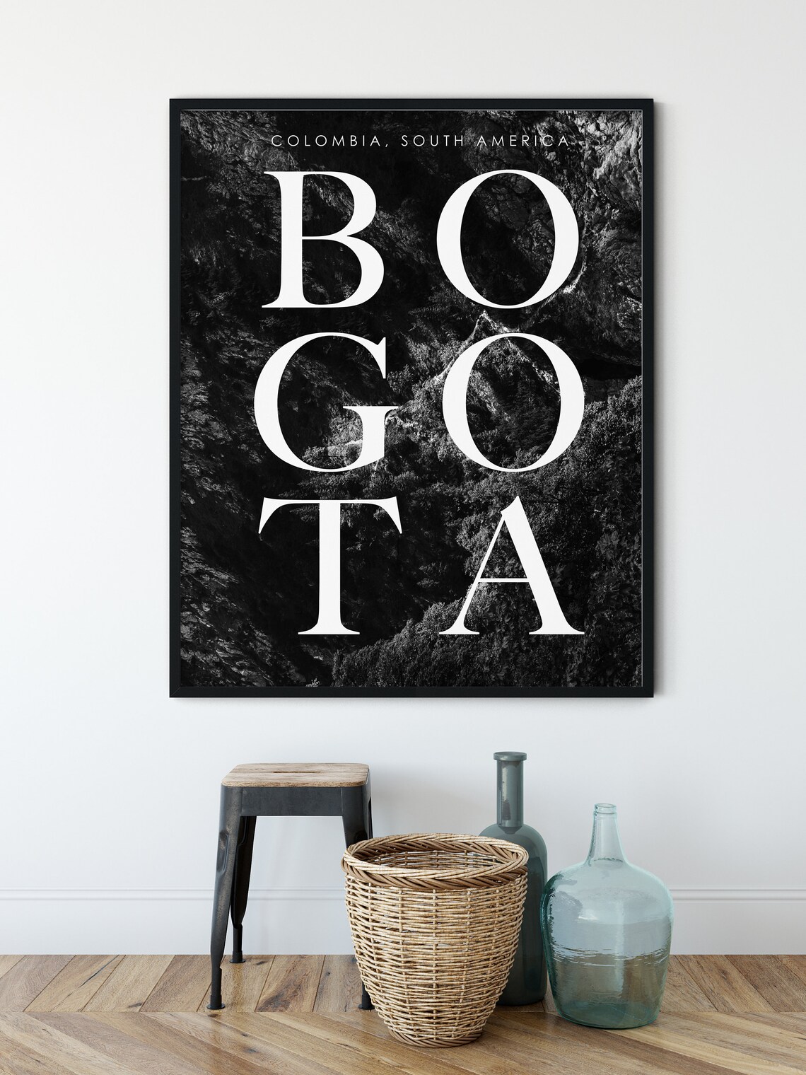 Bogota Colombia South America Bold Typography Andes Green Wall Poster - Image 3