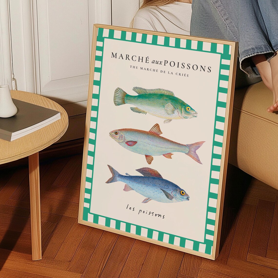 Marche aux Poissons French Fish Market Vintage Seafood Kitchen Print - Image 4