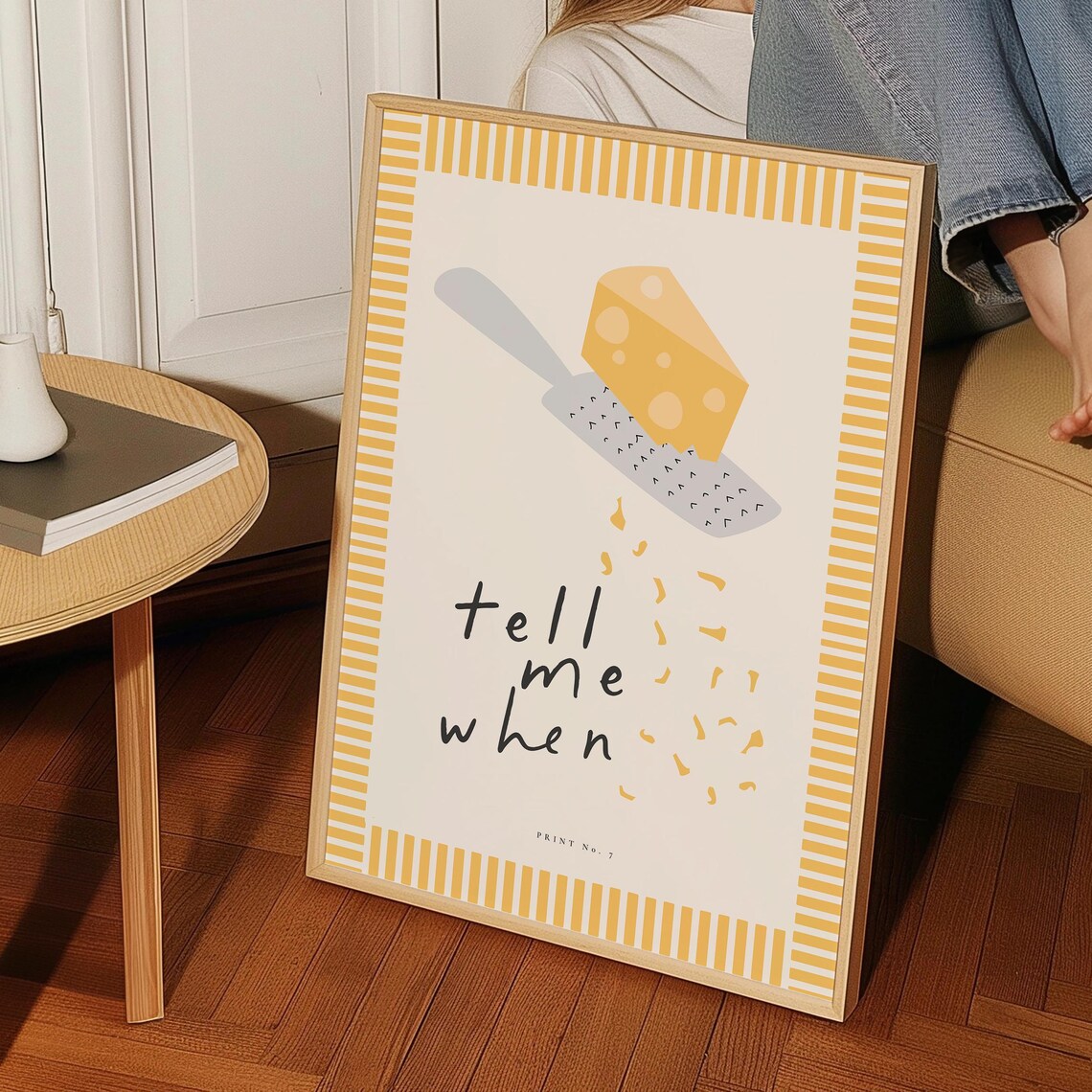 Cheese Kitchen Retro Art Print, Minimalist Decor - Image 2