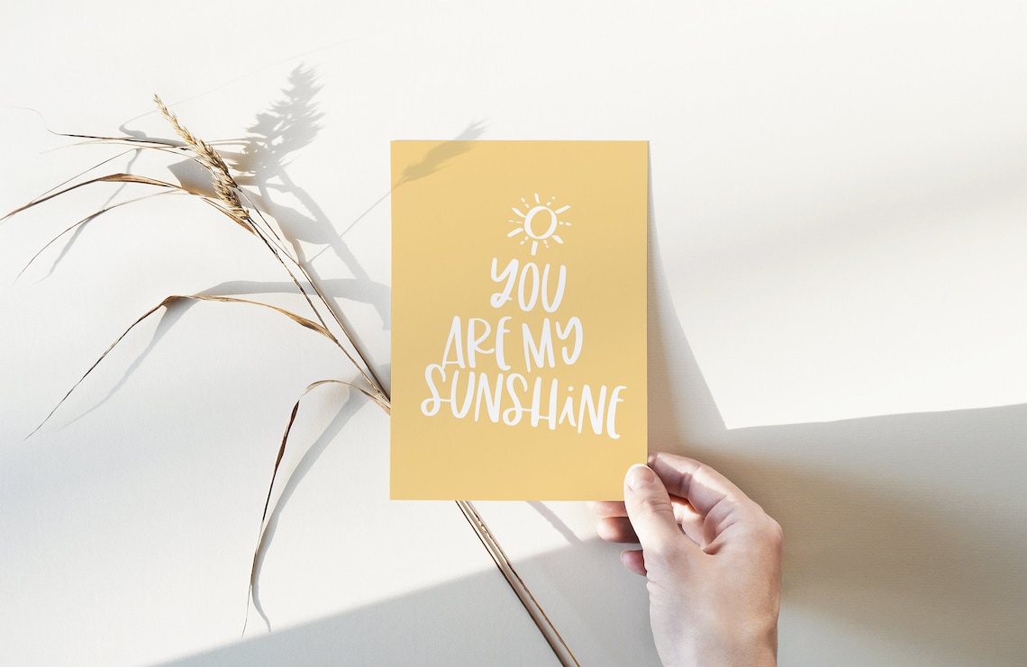 You Are My Sunshine Greeting Card, Positive Quote - Image 4