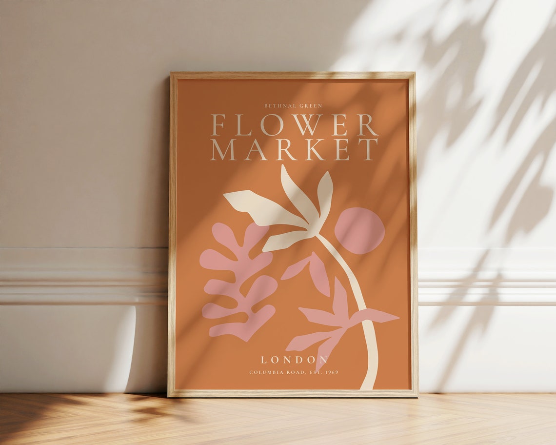 London Columbia Road Flower Market Print Flower Market Poster March Fleurs Floral Art Preppy Trendy Flower Poster Framed Gallery Wall