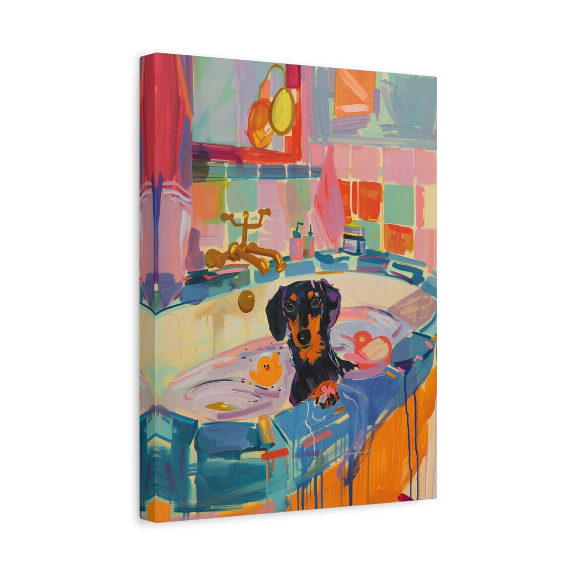 Dachshund Bathroom Art Print, Maximalist Decor - Image 2