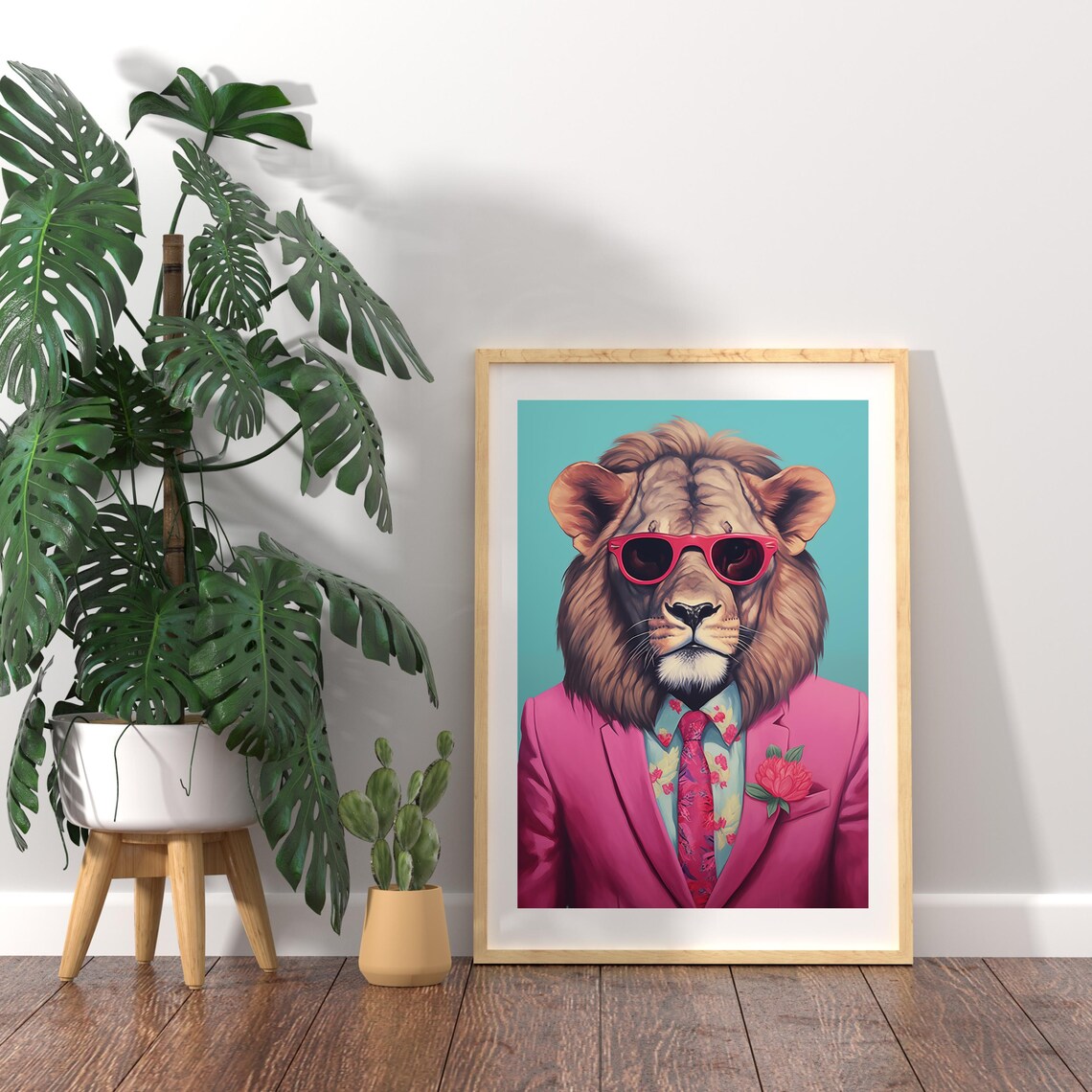 Lion Portrait, Maximalist Renaissance Wall Art Print - Image 3