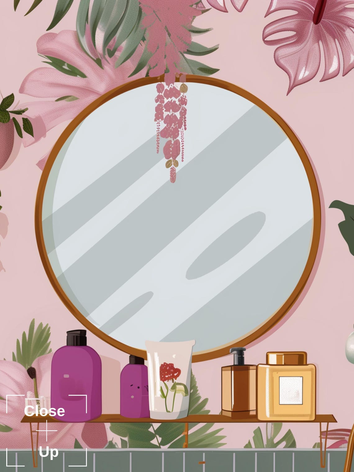 Tiger Relaxing in a Pink Bubble Bath Tropical Bathroom Poster - Image 2
