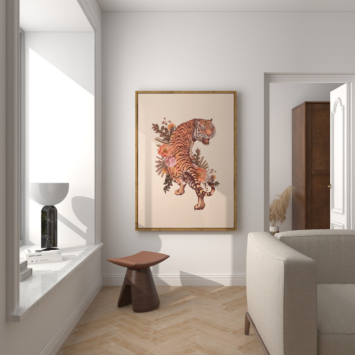 Floral Tiger Botanical Print, Dorm Room Decor - Image 3