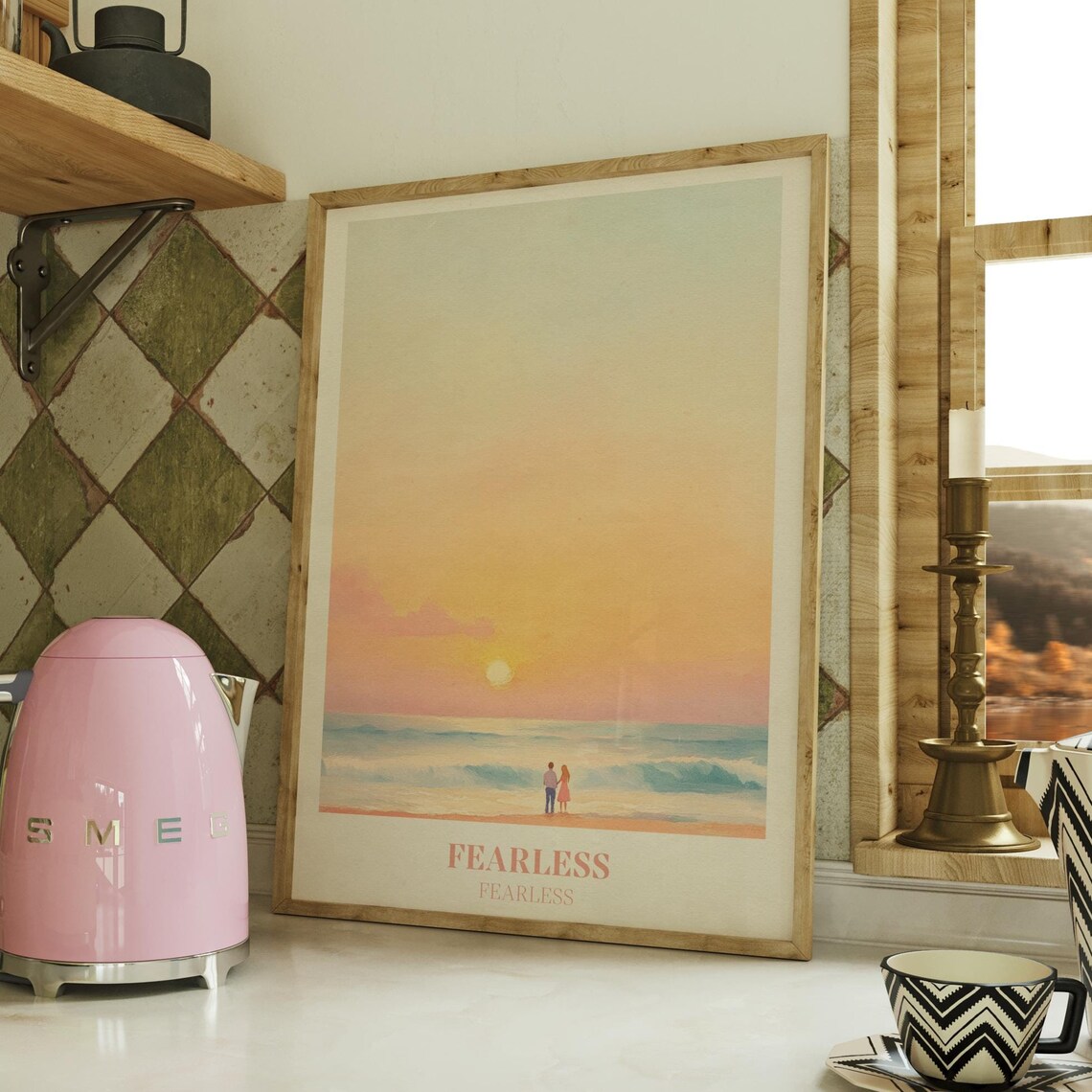 Taylor Swift Fearless Golden Hour Beach Couple Watercolor Poster