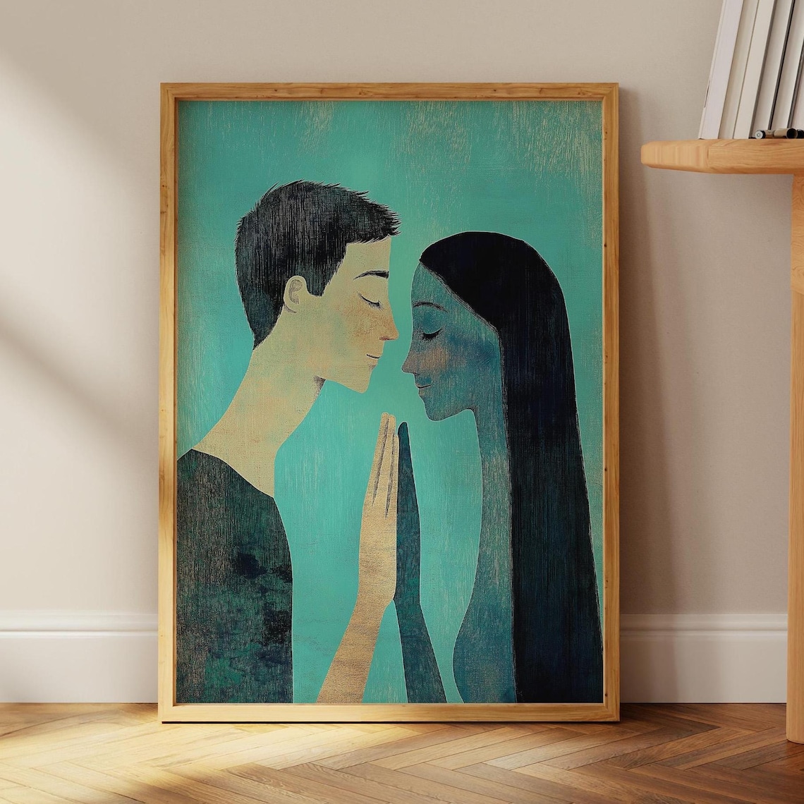 Romantic Couple Abstract People, Contemporary Art Print