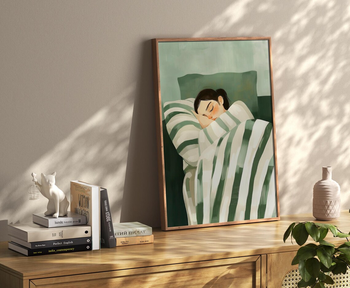 Abstract People Stripe Woman, Minimalist Poster - Image 4