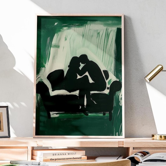 Romantic Couple Abstract People, Contemporary Artwork