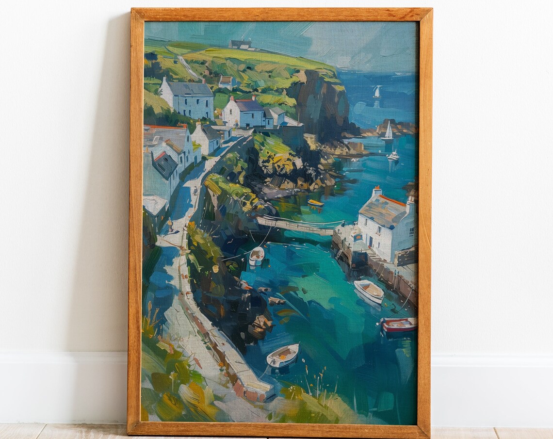 Mediterranean Coast Landscape Painting Poster Print