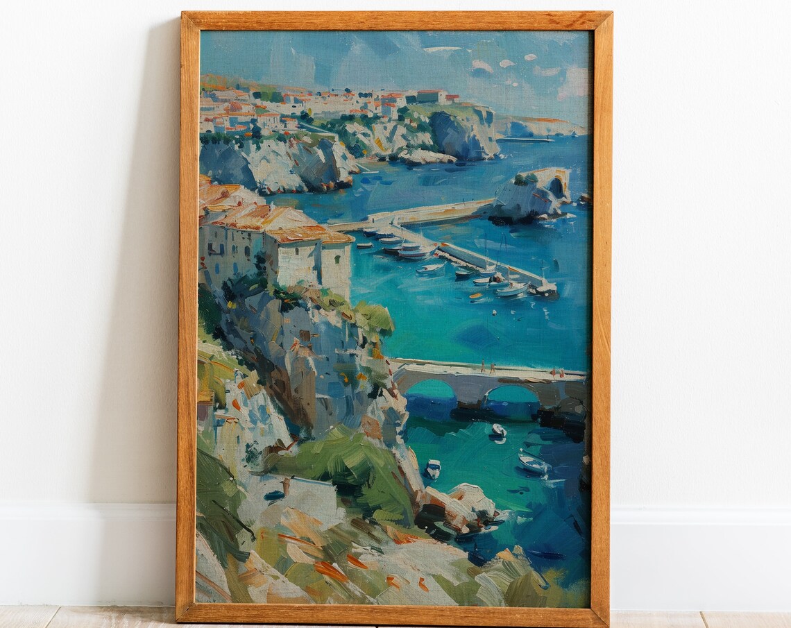 Moody Seaport City Landscape Poster Print
