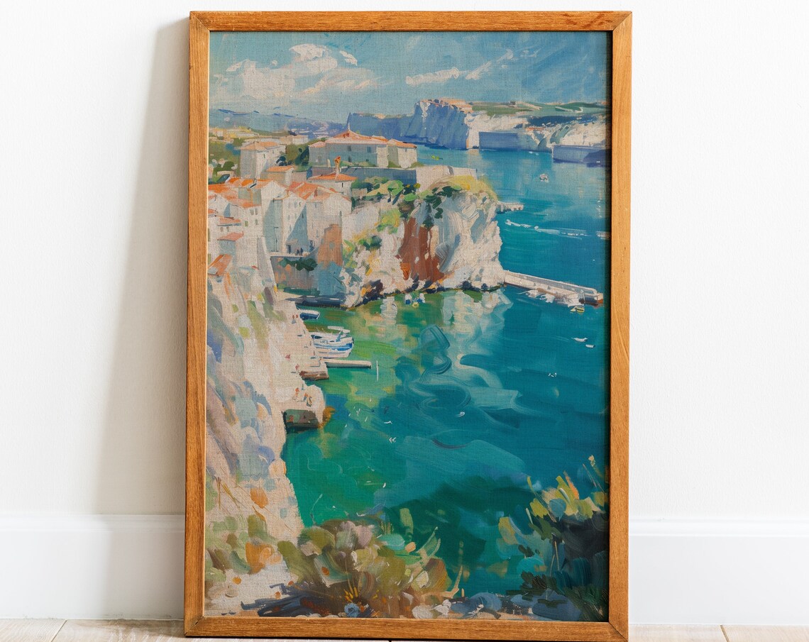 Coastal Scenery Art Print, Nautical Cliffs Landscape