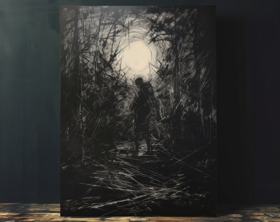 Twisted Trees Wall Art Instant Eerie Landscapes Art Print Dark Aesthetic Home Decor Moody Dark Cottagecore Wall Art