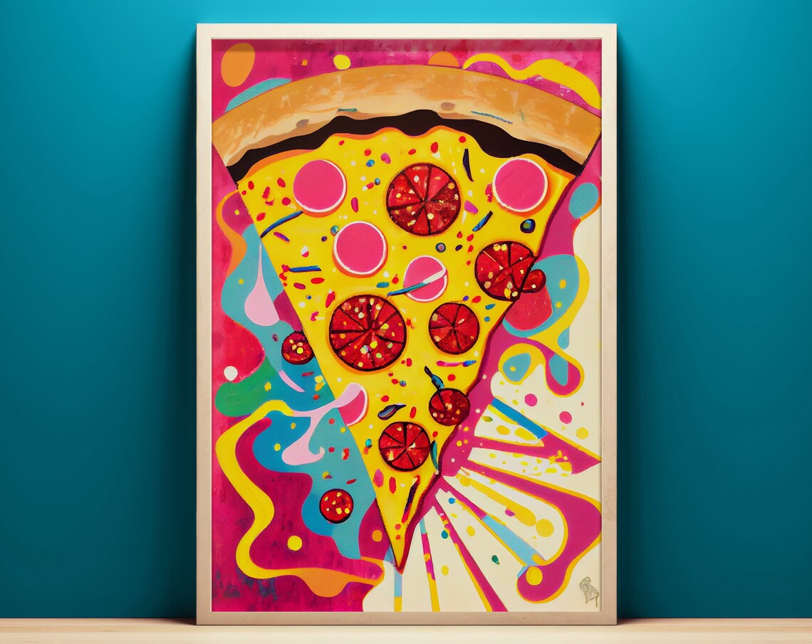 Pizza Abstract Pop Art Food Wall Art Print