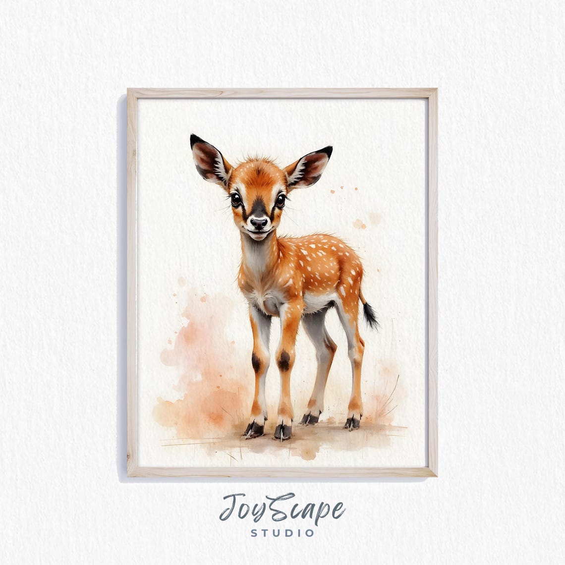 Baby Oryx Calf Watercolor Nursery Cute Wild Safari Animal Art Print