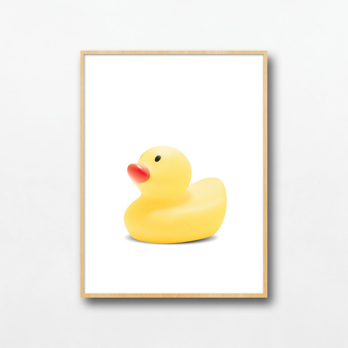 Yellow Rubber Duck Toy Bright Minimal Photo Kids Bathroom Poster - Image 2