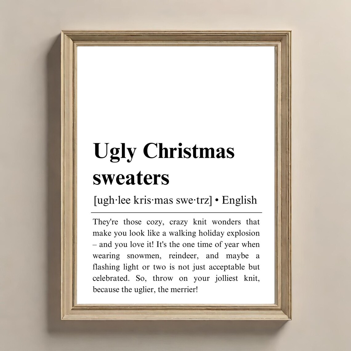 Ugly Christmas Sweaters Definition, Christmas Wall Decor