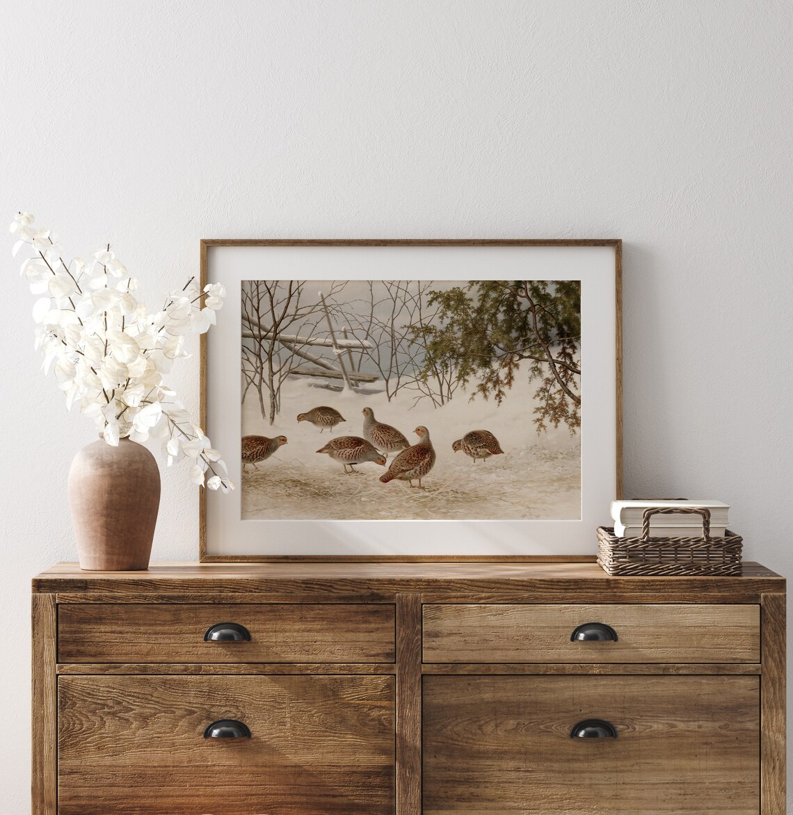 Winter Quail and Partridge, Vintage Bird Art Print - Image 3