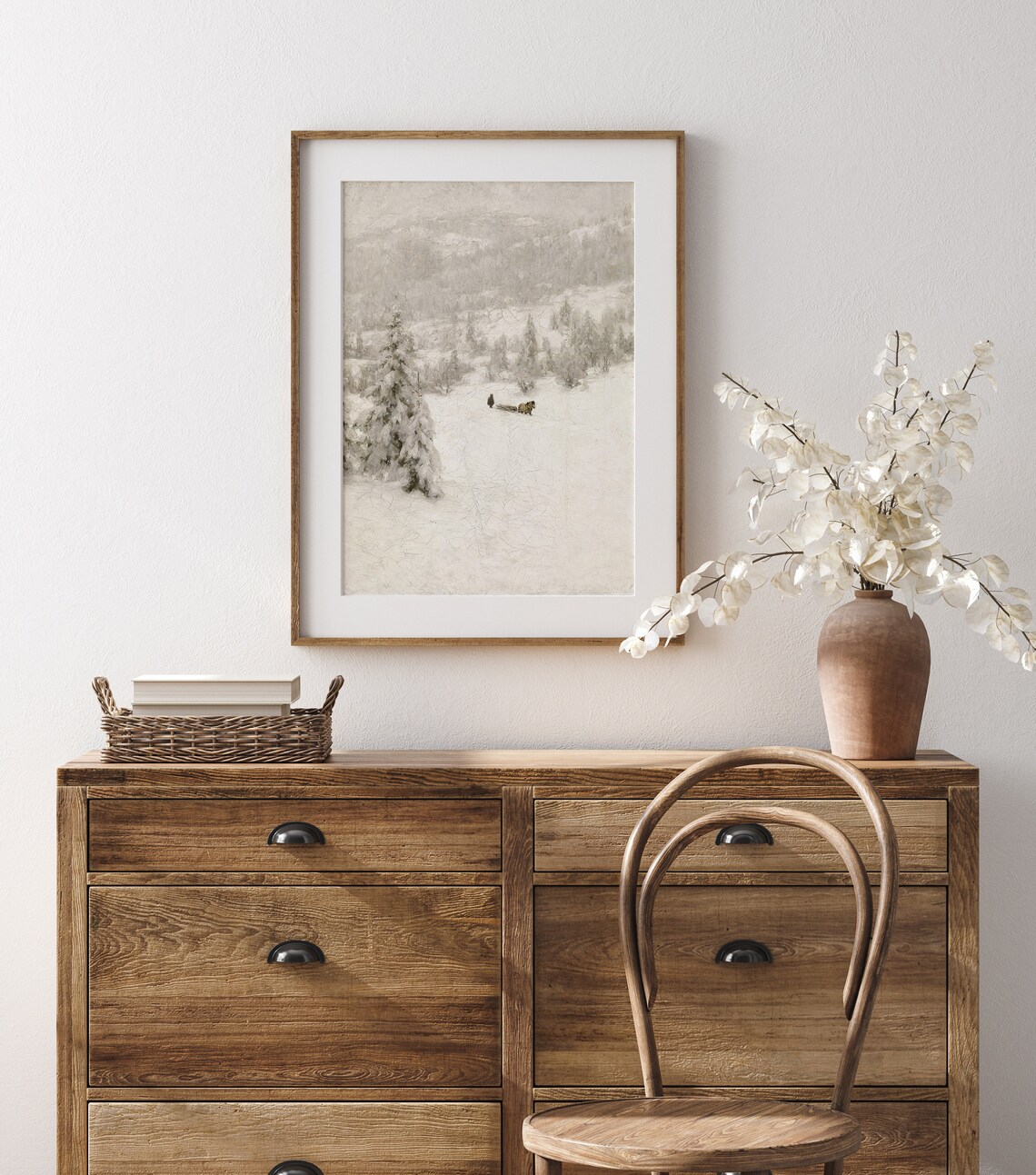 Christmas Tree Cutting, White Winter Art Print - Image 3