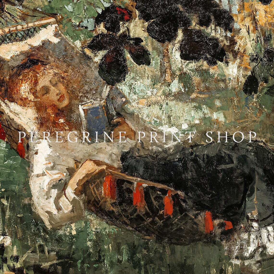 Young Girl Reading in a Hammock, Book Lover Art Print - Image 2