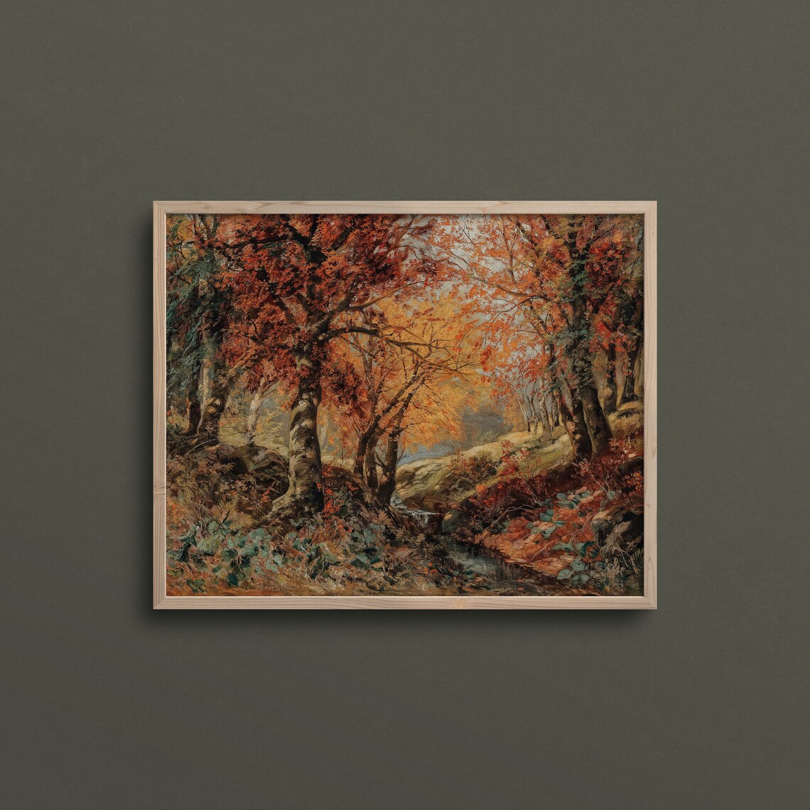 Autumn Forest Trees, Fall Painting Wall Art Print - Image 3