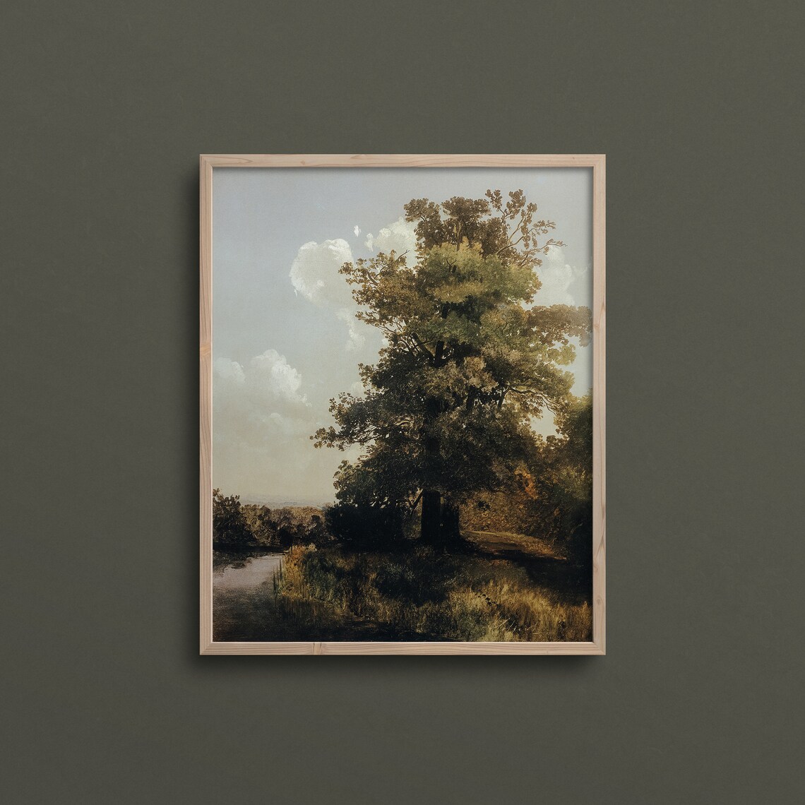 Riverside Tree Moody Art Print, Cottagecore Spring - Image 3