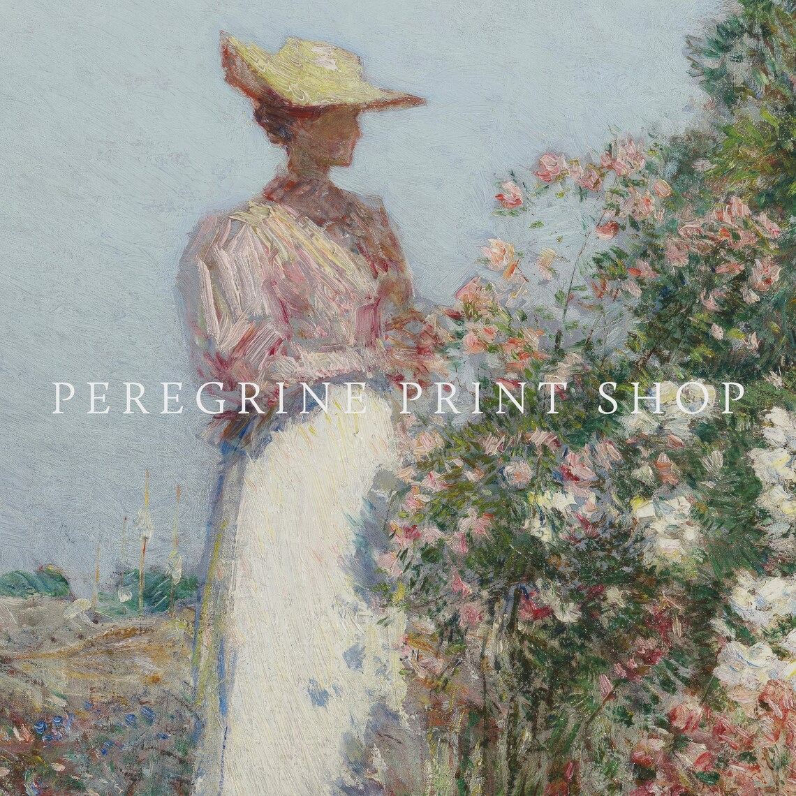Lady In The Garden Fine Art Print Vintage Garden Wall Art Eclectic Wall Art Cottage Wall Art Green Oil Painting A65 - Image 2