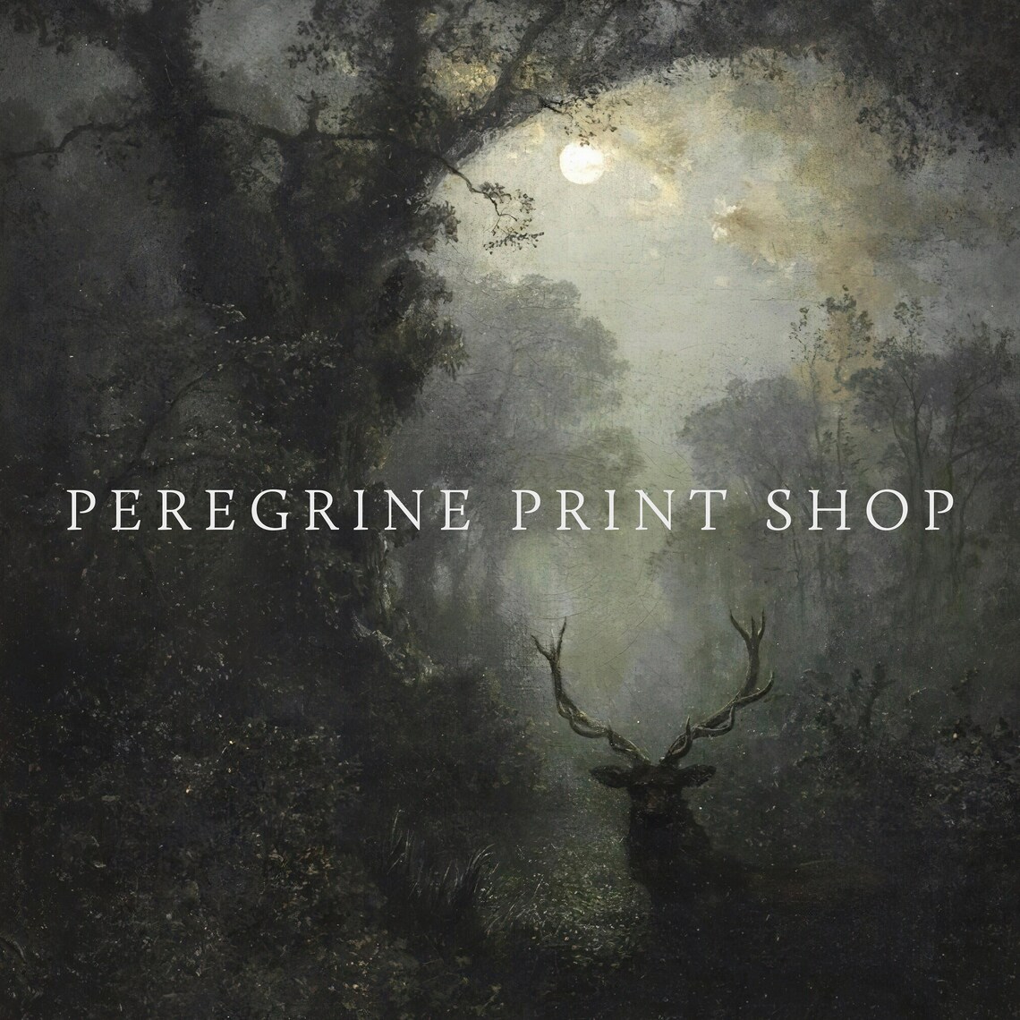 Deer In The Forest Art Print, Dark Academia - Image 2