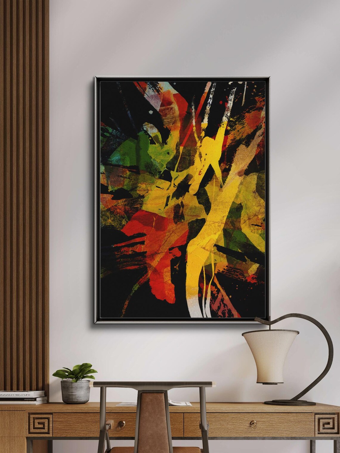 Abstract Nature Mixed Media, Vibrant Organic Shapes