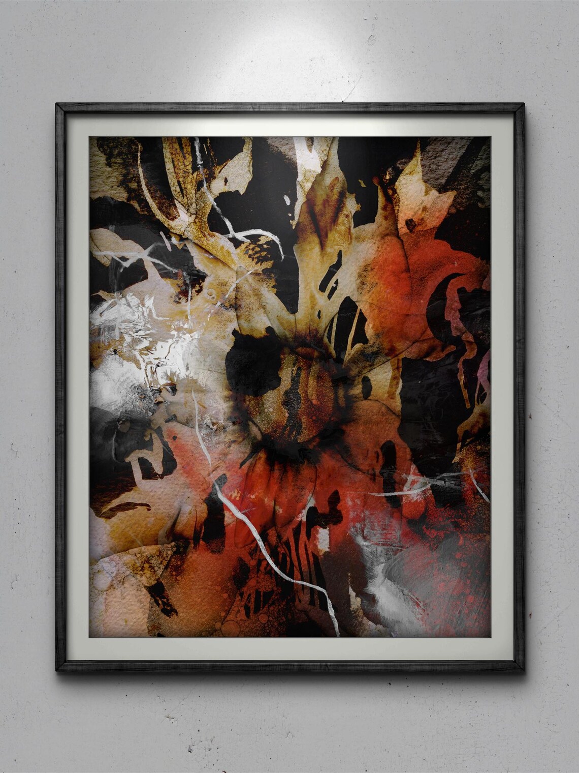 Abstract Nature Mixed Media Painting, Organic Shapes - Image 3