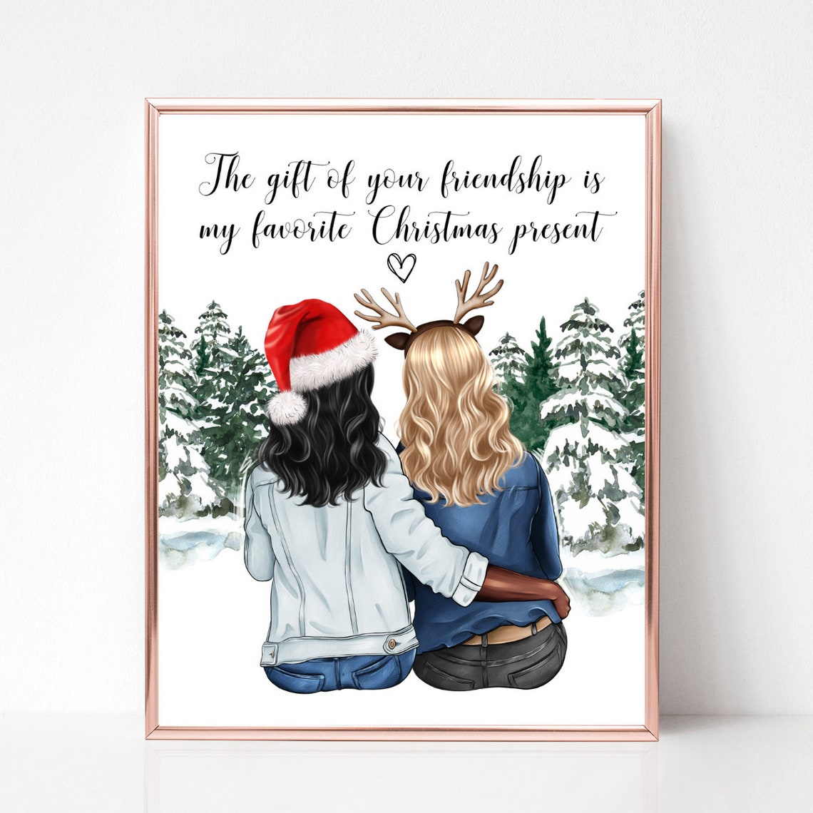 Personalized Christmas Friendship Print Gift of Friendship Best Friend - Image 4