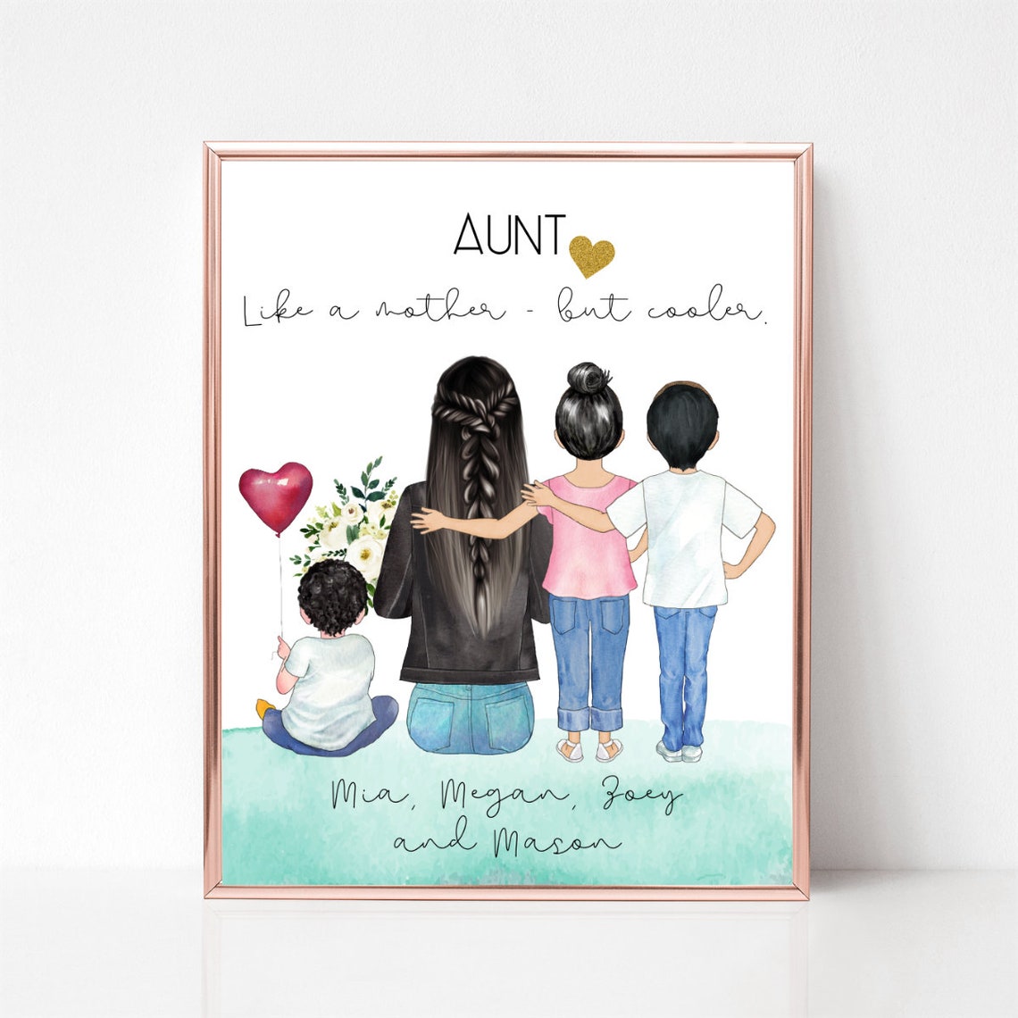 Aunt Like A Mother But Cooler Personalized Quote Gift Poster - Image 2