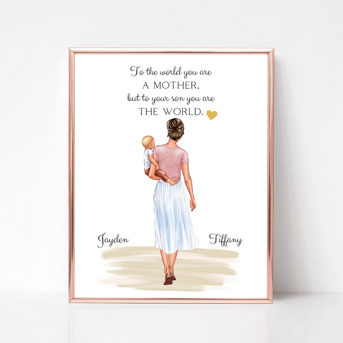 Mother Carrying Toddler From Behind World's Best Mom Quote Poster