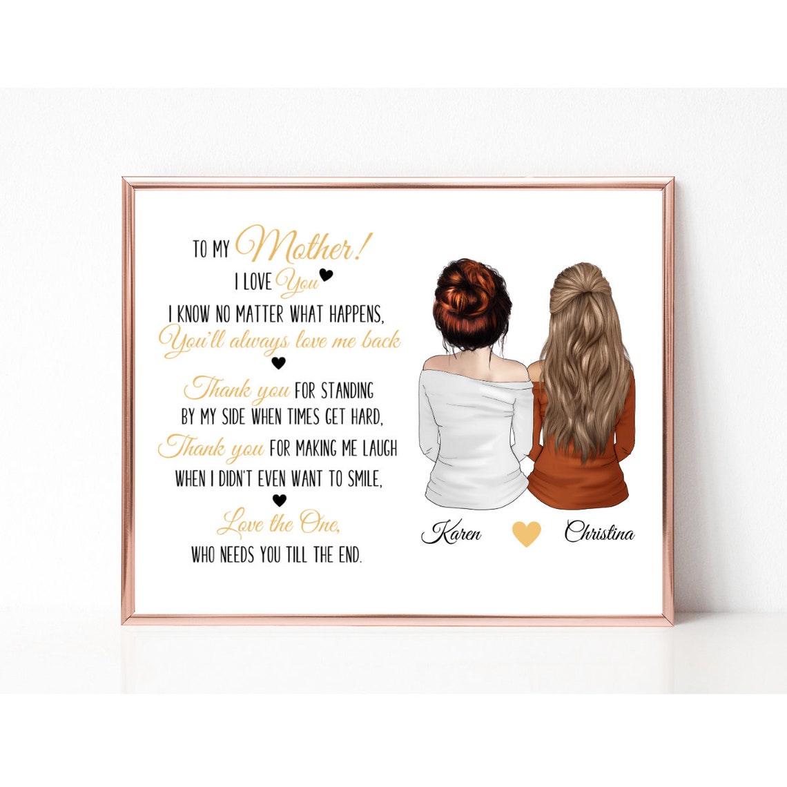 Personalized Mother Daughter Poem Portrait Mother's Day Gift Wall Art - Image 3