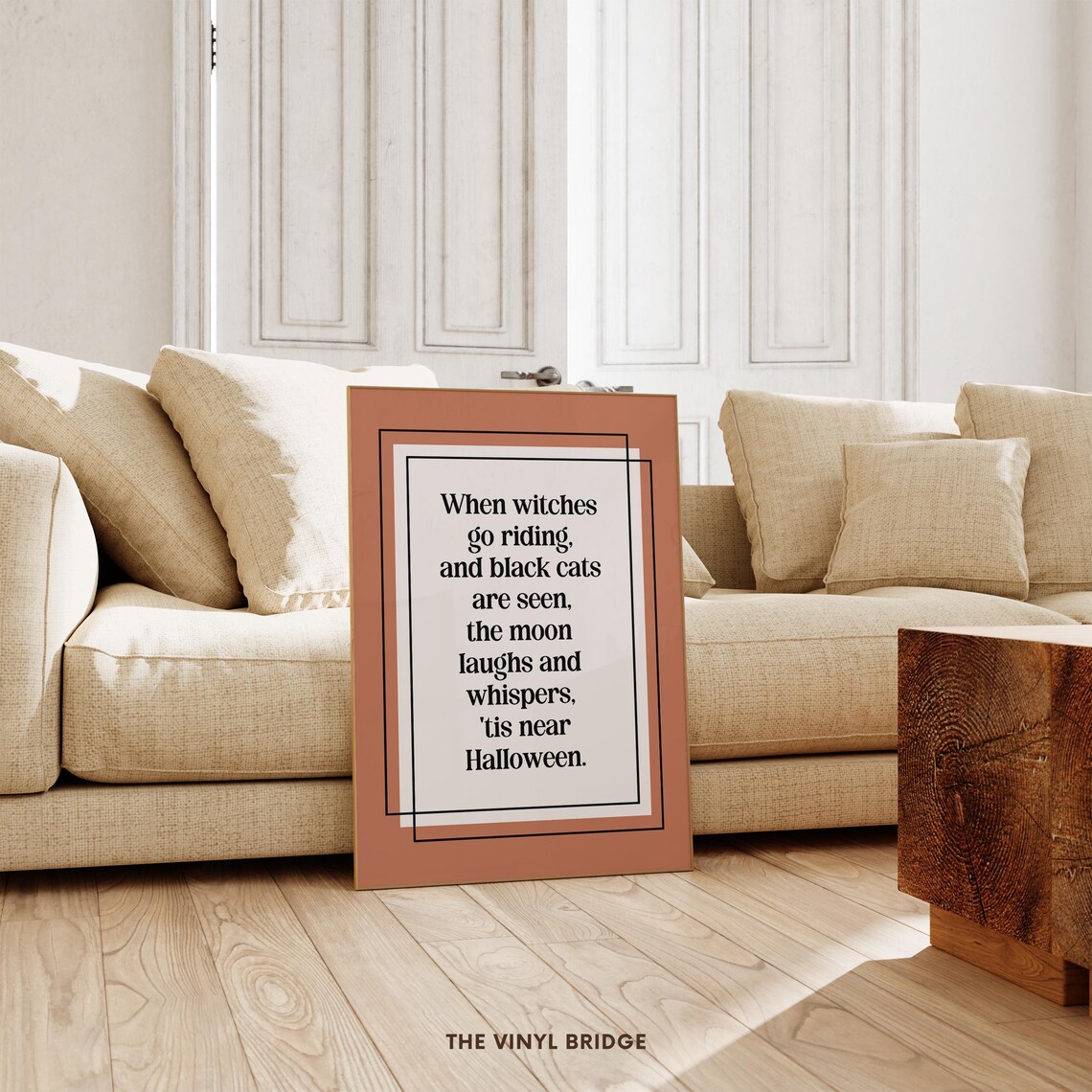 Spooky Witches Halloween Poem Vintage Typography Quote Poster